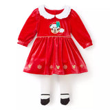 Vestido y leggings Santa Minnie para bebé